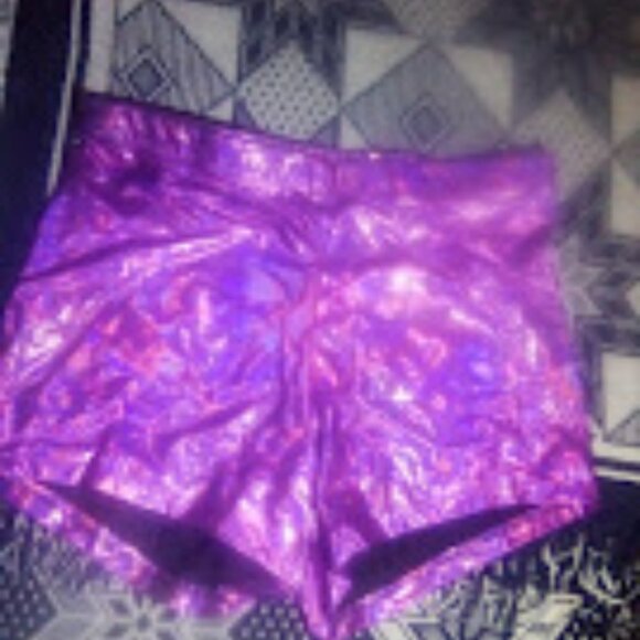 Sexy Shiny Purple Short Shorts - Picture 1 of 1
